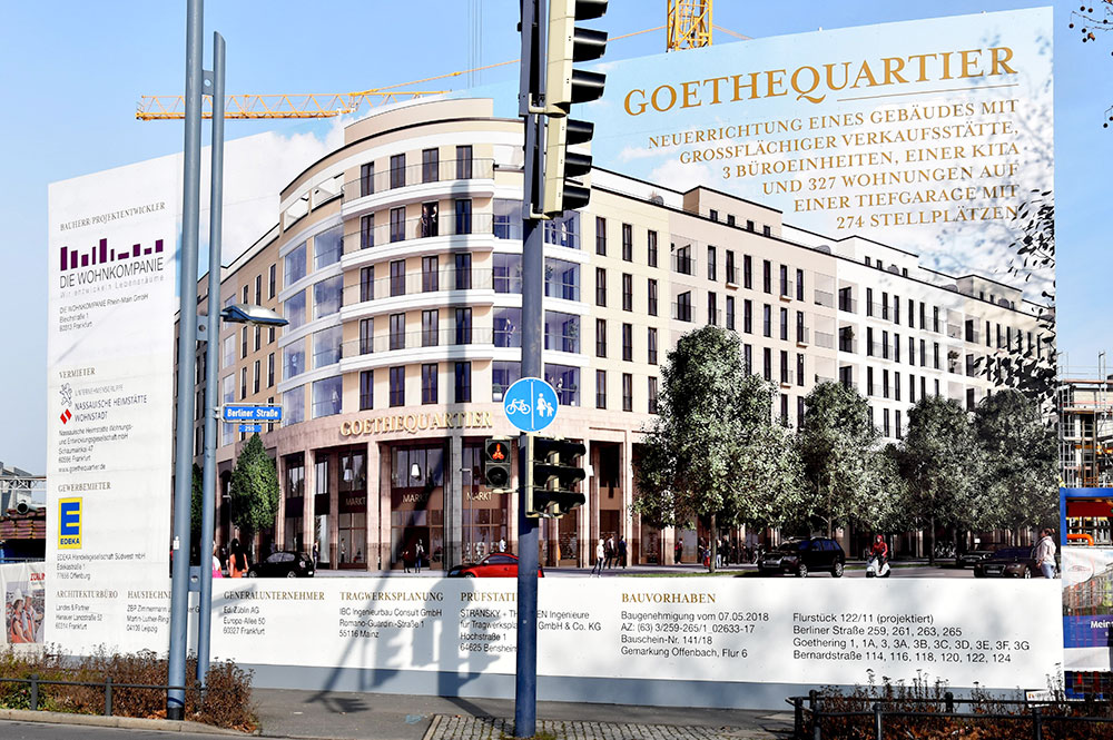 Bauschild der GoetheQuartiers